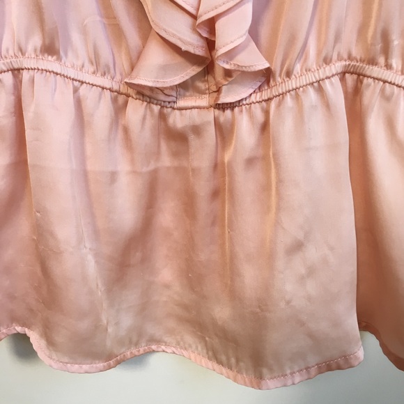 Forever 21 Peach Satin Ruffle Cami Tank Top Blouse - Picture 5 of 6
